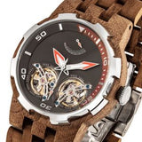 Men's Dual Wheel Automatic Walnut Wood Watch - 2019 Most Popular