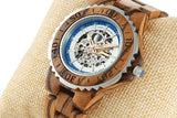 Men's Genuine Automatic Zebra Wooden Watches No Battery Needed