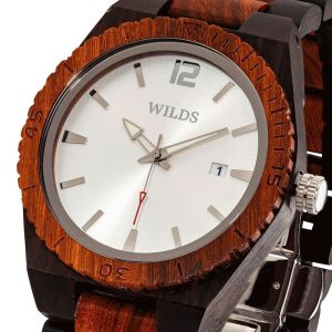 Men's Custom Engrave Ebony & Rose Wooden Watch