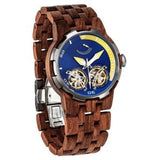 Men's Dual Wheel Automatic Kosso Wood Watch - 2019 Most Popular